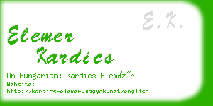 elemer kardics business card